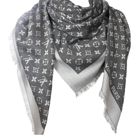 louis vuitton black silver scarf|louis vuitton scarf women's black.